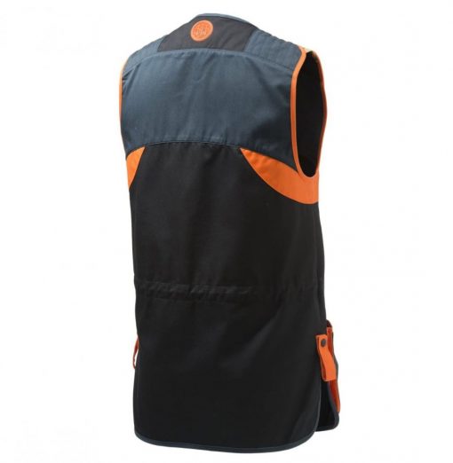 BERETTA Full Cotton Shooting Vest Skeet Black & Orange GT681 Back